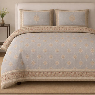 Medallion Comforter Set King blue beige king