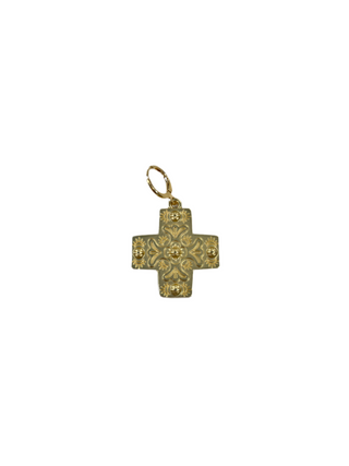 Medium Gold Cross with Design Scarf Charm