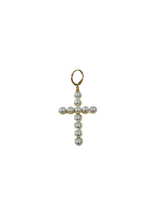 Medium Pearl Cross Scarf Charm