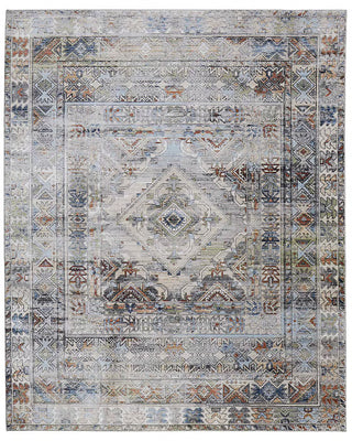 Melrose Ivory Multi 7'10"x10'3" Rug blue maroon gray beige taupe aztec boho