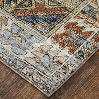 Melrose Ivory Multi 7'10"x10'3" Rug  maroon blue taupe aztec