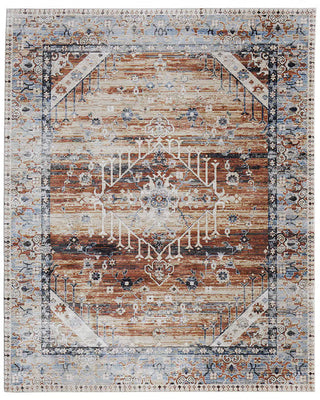 Melrose Ivory Rust 7'10"x10'3" Rug rust blue taupe floral
