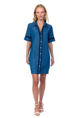 Melvina Chambray Short Sleeve Dress