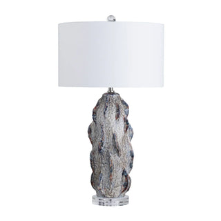 Mercer Table Lamp hand mold wave dimension texture blue gray