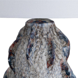 Mercer Table Lamp ceramic blue gray texture wave hand mold