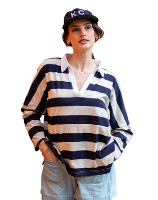 Mersea Amelia Rugby Tee in Ecru & Navy Stripe