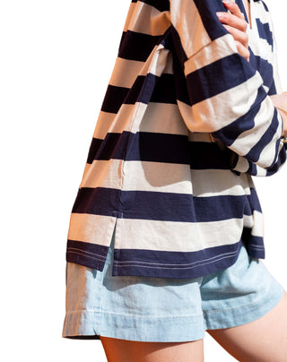 Mersea Amelia Rugby Tee in Ecru & Navy Stripe