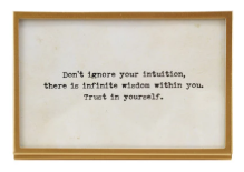 Metal & Glass Frame w/ Easel & Saying, Gold Finish, 3 Styles (Holds 4" x 6" Photo) trust yourself