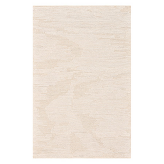 A beige and white abstract patterned area rug. 8'x10' Mexico 5