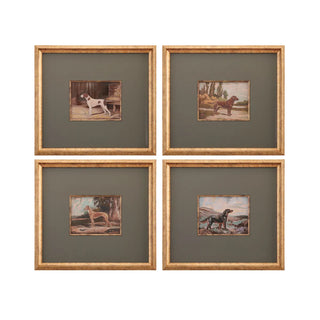 Middleton Dog Prints Assorted green mat gold frame setter lab pointer greyhound spaniel brown black white