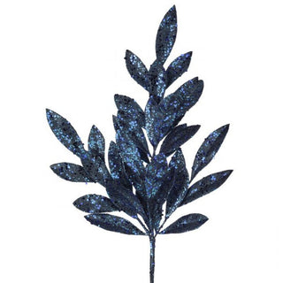 Midnight Blue Sequin Laurel Spray 20"