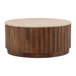 Milburn Coffee Table
round scallop brown travertine top