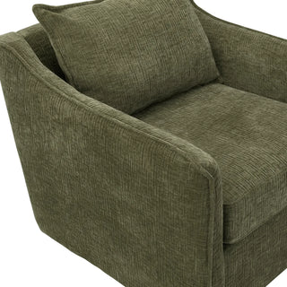Miles Swivel Chair upholster green pillow back