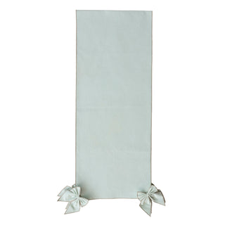 Mint Cotton & Line Table Runner with Detachable Bows green gold silver metallic thread Christmas