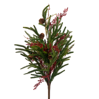 Mixed Austrian Real Touch Pine Bush 22" berries pinecone