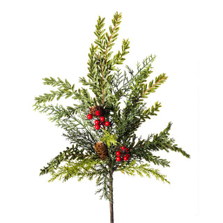 Mixed Pine Stem with Berries 18" mini pinecones
