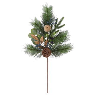 Mixed Pine Stem with Gold Leaves & an Apple 28"