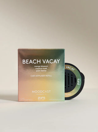 PURA Car Refill, Beach Vacay, mango blossom, coconut husk, palm leaves