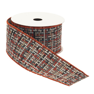 Multi-Colored Tweed Polyester Ribbon 2.5" - Sold by the foot 
