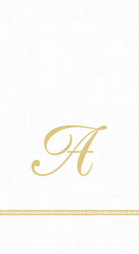 Guest Towel with Hemstitch and Script Initial A