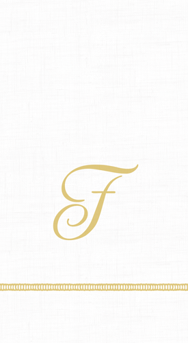 Guest Towel with Hemstitch and Script Initial F