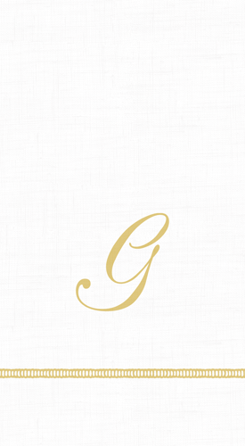 Guest Towel with Hemstitch and Script Initial G