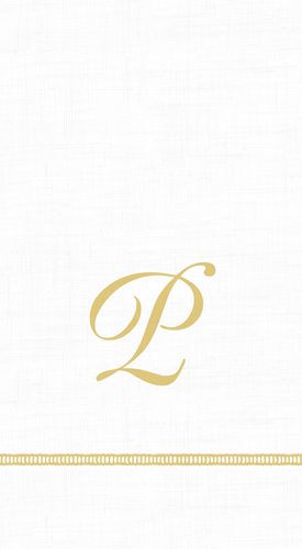 Guest Towel with Hemstitch and Script Initial P