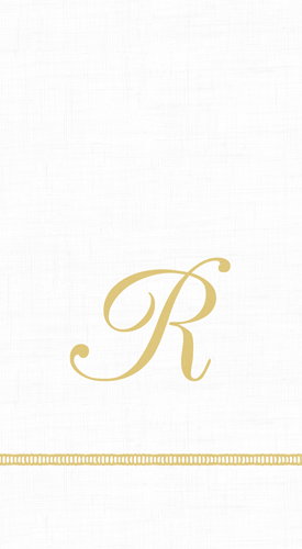 Guest Towel with Hemstitch and Script Initial R