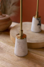 Load image into Gallery viewer, Brass &amp; Marble Candle Holders
