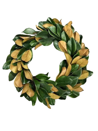 Natural Touch Magnolia Leaf Wreath 27"