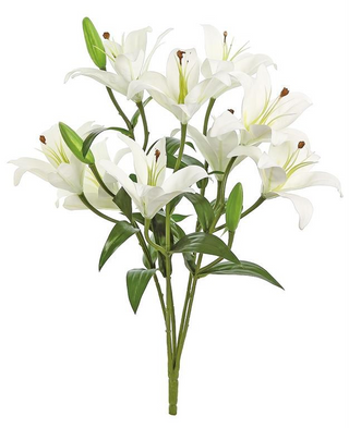 Natural Touch Rubrum Lily Bush in Cream 21"