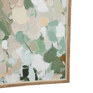 Nature in Layers Framed Canvas sage green beige tan black brown contemporary hand paint