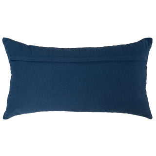 Navy Floral Embroidered Down Alternative Filled Pillow blue