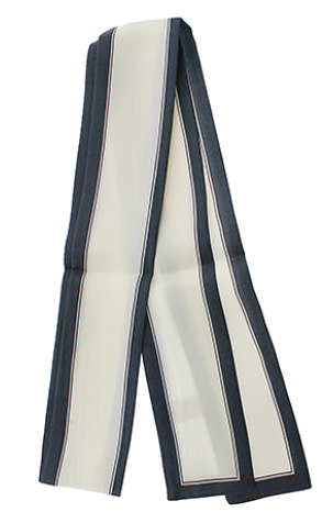 Navy & Ivory Narrow Scarf