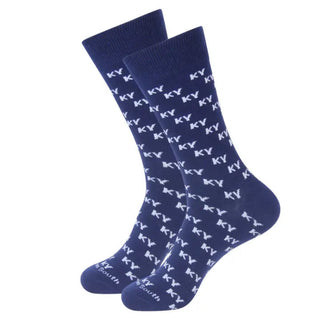 Navy Ky Letter Socks