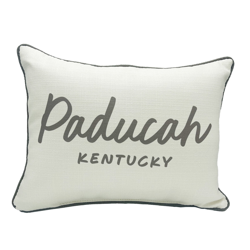 Neutral Paducah Kentucky Script Pillow