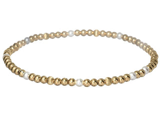 Noa 14K Gold Filled & Freshwater Pearl Beaded Bracelet hypoallergenic nickel free waterproof tarnish free