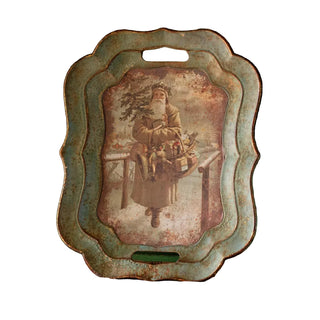 Nordic Santa Tray
Decorative metal sign with a vintage style illustration of Santa Claus Old World