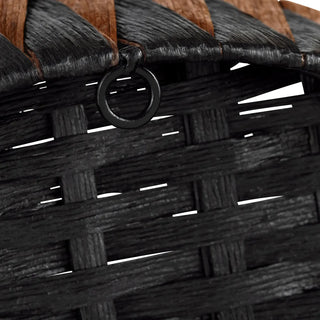 Novalie Trays Assorted black rattan caramel brown