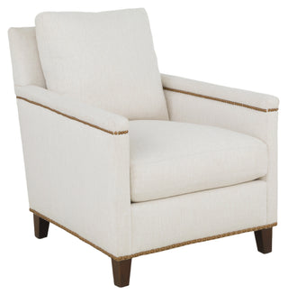Oberon Lounge Chair cream gold nail head trim loose cushion beech