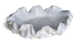 Oceano Bowl white beige scallop organic