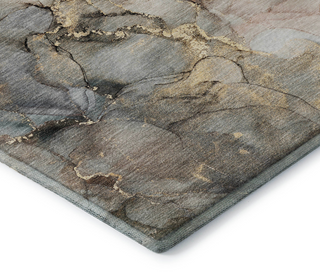 Odyssey OY12 Tan 8'x10' Rug Close-up of a stone-patterned surface with gray and brown tones.