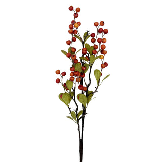Orange Berry Spray with Leaves 28 in