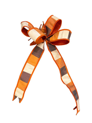 Orange & Brown Color Block Bow cream retro 70s throwback