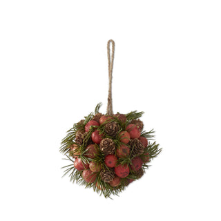 Orange Pods, Pinecones & Pine Round Ornament