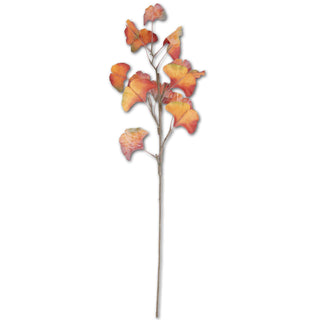 Orange Two-Tone Gingko Stem 30"