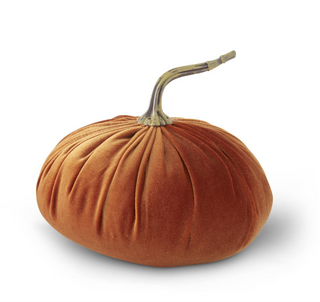 Orange Velvet Stuffed Pumpkin 7.25" fall autumn soft