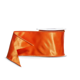 Orange Wired Ribbon 4" SOLD BY THE FOOT