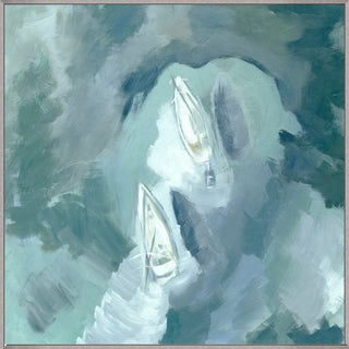 Art featuring two boats in a vat of water