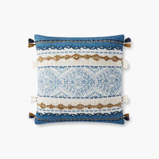 Blue Natural & Gold Pillow